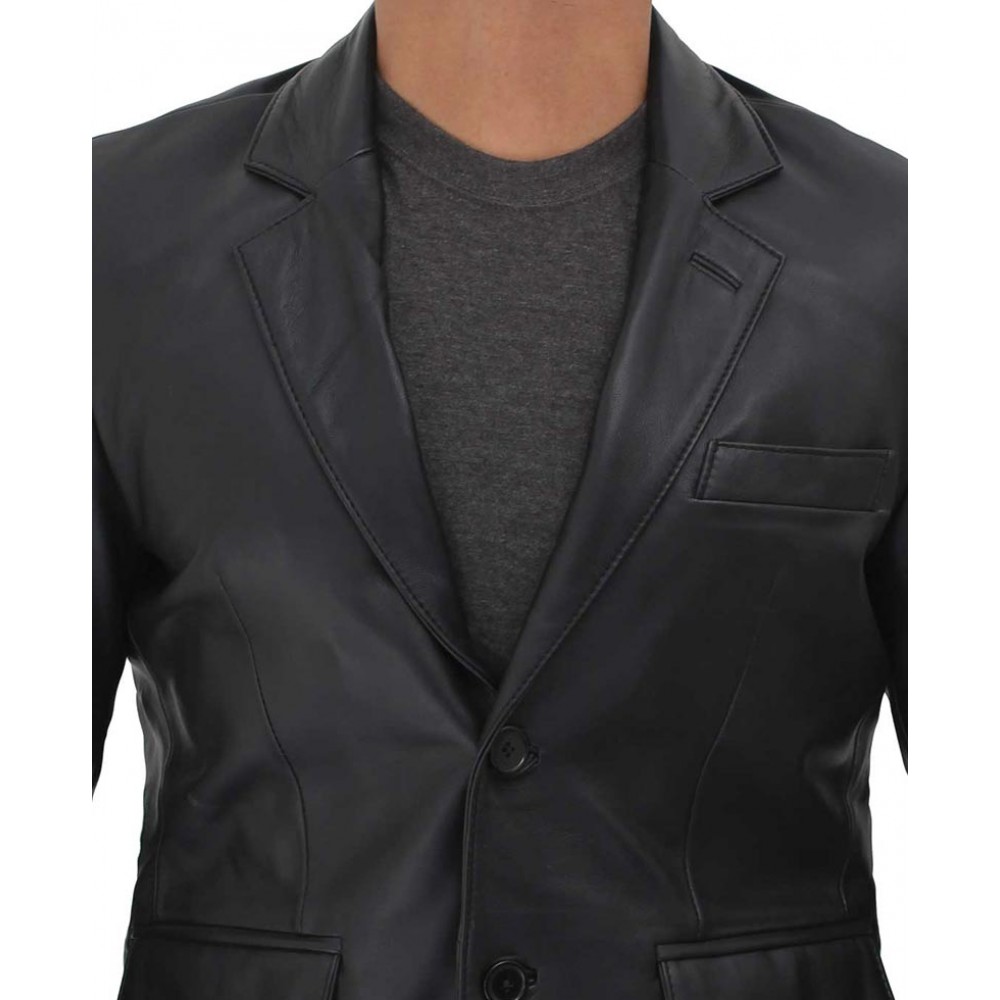 Mens Black Blazer - Men's Slim Fit Two Button Blazer in Black Paisley main image 0